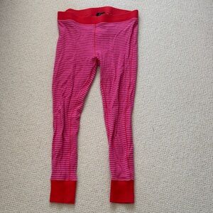 J. Crew Red and Pink Striped waffle pajama bottoms